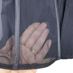 Tadashi Shoji Vtg Tadashi Satin Sheer Maxi Skirt Size 10 Formal Flare Bottom Goth Vamp Witchy Photo 6