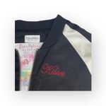 Lauren Moshi VHTF:  ᨎ Haven Red Mouth Patch Silk Zip Bomber Jacket ᨎ B+W ᨎ Medium Photo 7