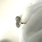 Sterling silver cubic zirconia double halo engagement ring Size 8 Photo 3