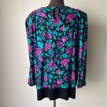 CB sz M Made in‎ U.S. floral Vintage blouse Black Size M Photo 1