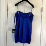 Mac Duggal  Satin Mini Dress Indigo Blue size 10 UB Photo 4