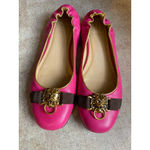 Lilly Pulitzer  Hot Pink Lion Head Knock Knock Ballet Flats Preppy Palm Beach 7.5 Photo 1