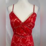 Super down Kenzie red lace mini dress size medium Photo 7
