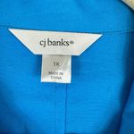 cj banks 100% Cotton Bright Blue Ruffled Full Zip Lightweight Jacket Size 1X Photo 5