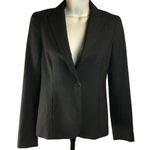 Theory  Womens Fitted Wool Blazer Smokey Gray Lined Pockets One Button Size 0 u Photo 0