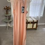 Target Peach Satin Maxi Dress With Lace Trim Photo 1