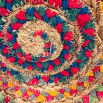 ShiraLeah Round Crossbody Bag Jute Colorful Woven Shoulder Bag Tan Photo 5