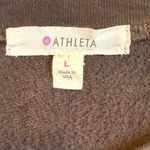 Athleta  Women's Dress Brown Short Sleeve Knit T Shirt Casual Pockets Acid Wash # Photo 5