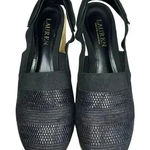 Ralph Lauren Helma Espadrille Slingback Wedge Sandals‎ Black Size 8.5 Photo 0