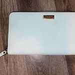 Kate Spade  Light Blue Zip Around Wallet Preowned Photo 0