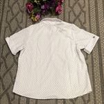 Ny Collection  Dark Blue Polka Dot and White Button Down Shirt Size 1X Photo 1