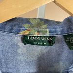 lemon grass Vintage 90's Large  Pineapple Denim Button Up Shirt Photo 2