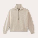 Everlane  The Half-Zip Sweater in Luxe Merino in Heathered Oat, Size X-Small Photo 5