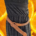 NoBo Sleeveless Black Doily Dress with Brown Belt Size XXL‎ Photo 0