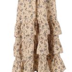 Storia Vici Cream Floral Ruffle Maxi Sundress size Medium Photo 3