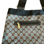 Michelle & Yvette MY Oilcloth Large Tote Bag Purse Damask Print Deep Carry All Blue Photo 2