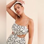 ASTR The Label Sanger Dress Sz Large White & Black Printed Maxi Cut-outs Resort Photo 3