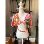 Banjanan Floral Aurora Top Multicolor Womens Size Large Pink Photo 5