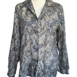 Vintage Anna and Frank Women's M Multicolor Animal Print Silk Button Photo 0