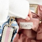 Cushette Dutchess Crossbody Velvet Purse Handbag Blue White Photo 3