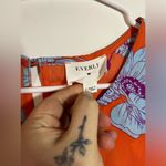 Everly  Orange Baby Blue Spring Poppy Floral All Over Print Blouse Size Small Photo 9