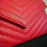 Francesca’s NWT Red Quilted Chevron Gold Chain Link Handbag Photo 3