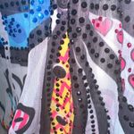 Crimson Ivy Off Shoulder Blouse Flower Print Rhinestone Accents Sz S Multicolor White Photo 7