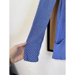 Habitat  Womens Top Blouse Blue Textured Artsy‎ Small Patchwork Pockets Photo 2
