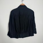Black Label Bomber Jacket Moto Blue Size 8/10 Chico's Size 1 Photo 5