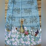 Vintage Beatrix Potter Peter Rabbit Scarf Polyester 74 x 18.5. Blue Photo 11