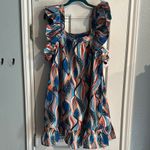 Joy Joy Blue and White Ruffled Sundress Flutter Sleeve (No Belt) Women’s Large Photo 8