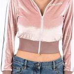 Palm Angels Chenille Cropped Zip Up Hoodie Rose Photo 4