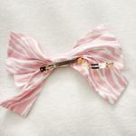 Anthropologie  Pastel Pink Zebra Bohemian Peasant Hair Farmhouse Hair Bow Barette Photo 2