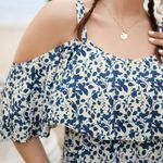 BloomChic Blue and White Floral Plus Size Swim Dress sz 26 Photo 8