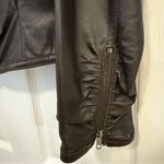 Black Rivet Vintage Like New  Ruched Front Leather Jacket Photo 2