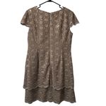 Alex Evenings  Womens Petite 16P Tan Dress Zip Sequined‎ Formal Evening Business Photo 1