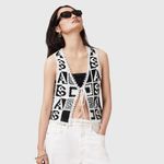 ALLSAINTS NWT Black and White Crochet Vest Florence Vest Medium $200 retail Photo 5