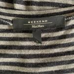 Max Mara  Weekend Top Large Gray‎ Striped Long Sleeve Designer Minimalist Photo 4