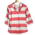 Denim&Co Pink & White Stripe Pullover Hoodie XS Photo 0