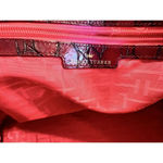 Elaine Turner Red Croc Embossed Genuine Leather Purse Shoulder Bag Satchel Tote Photo 10