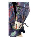 Allison Brittney Floral Print Mini Dress Long Sleeve Tiered Ruffle Tie Details Navy Photo 3