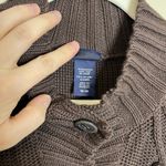 Women's Sweater Cardigan Espresso Chocolate Brown mock Y2K 90s Textured 3d Cable Size M Photo 6