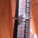 J Francis Embellished Swarovski Zirconia Solitaire Sterling Silver Ring (Size 5) Photo 3