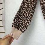 Copper Key Women's Cropped Shrug Leopard Knit Open Front Long Sleeve with Button Sz S Photo 7