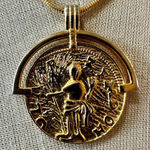 Gold Plated Brass Ancient Coin Medallion necklace Photo 0