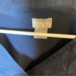 Chico's  Navy Blue Short Sleeve A Line Collared Blouse Top Shirt Size 3 US XL Photo 1