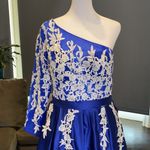 Women’s One Shoulder Full Length Blue Prom Party Dress Size 8 Blue Photo 1