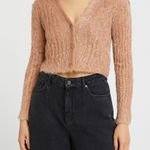 Jonathan Simkhai maya fuzzy knit peach cropped sweater size XS vacation‎ Photo 0