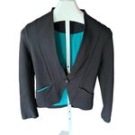 Betabrand Black with Teal Blazer Jacket Size Small Photo 4