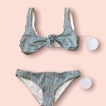 Tori Praver Swimwear Tori Praver NEW Green White Stripe Bikini Photo 3